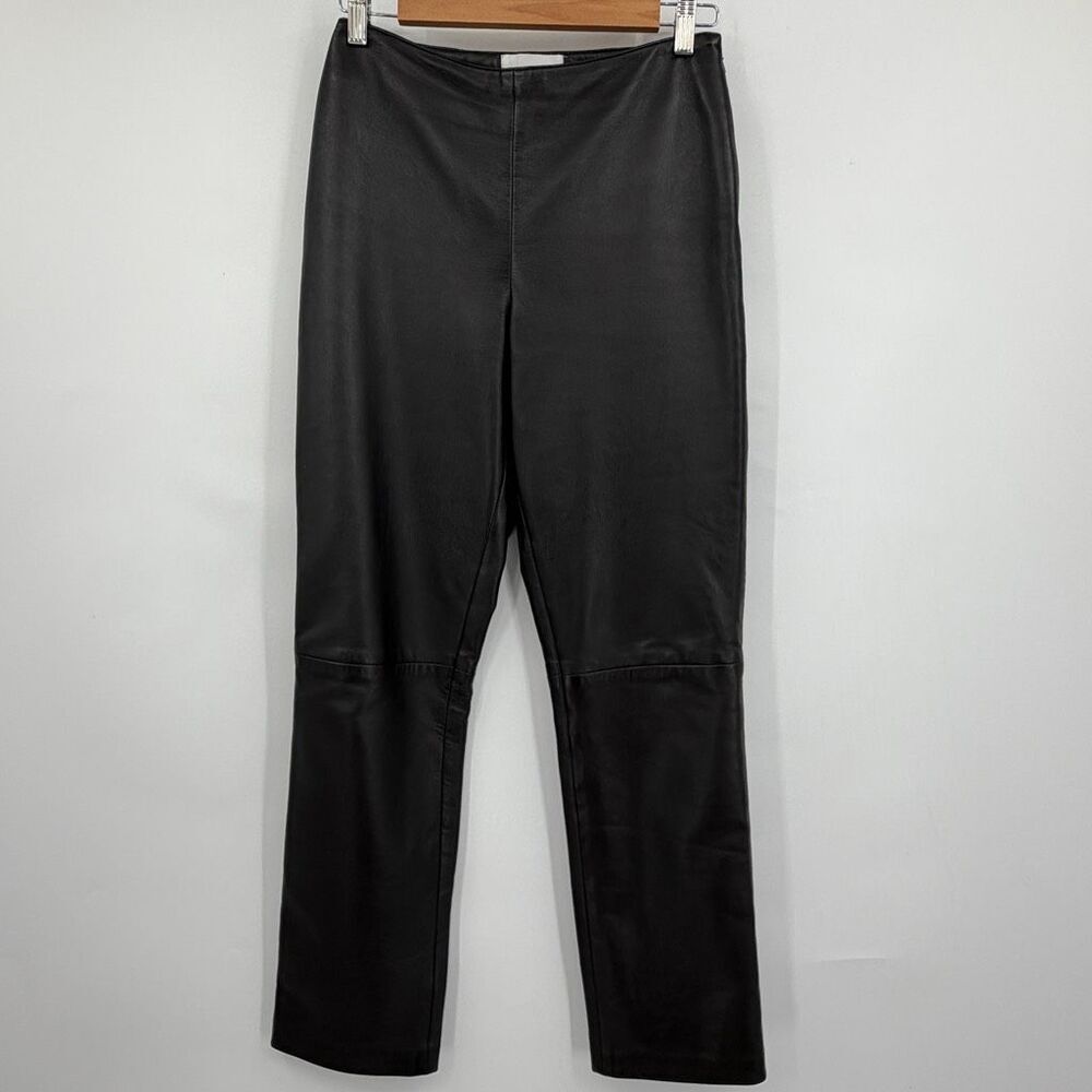Hugo Buscati Collection Black 100% Leather Pants Womens 8P Straight Leg